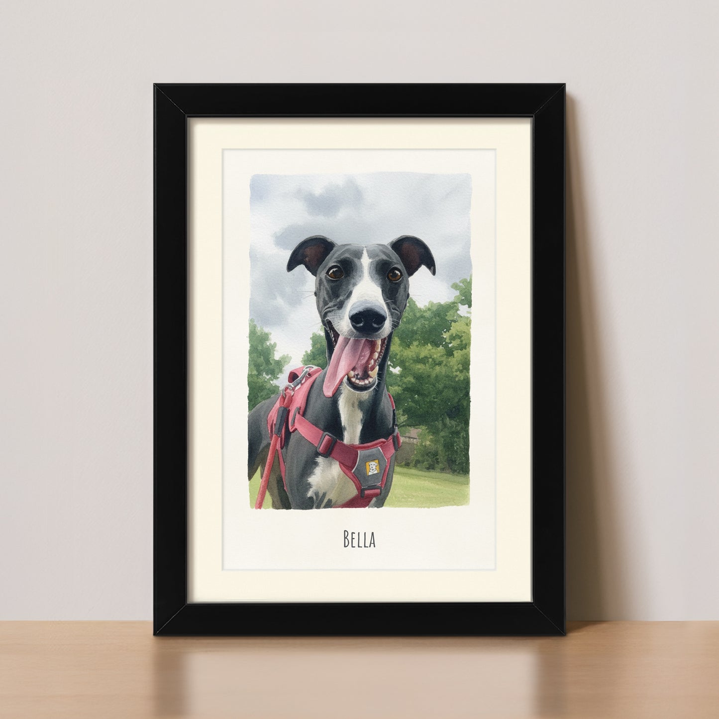 Painting of Pet from Photo with the Pet's Name