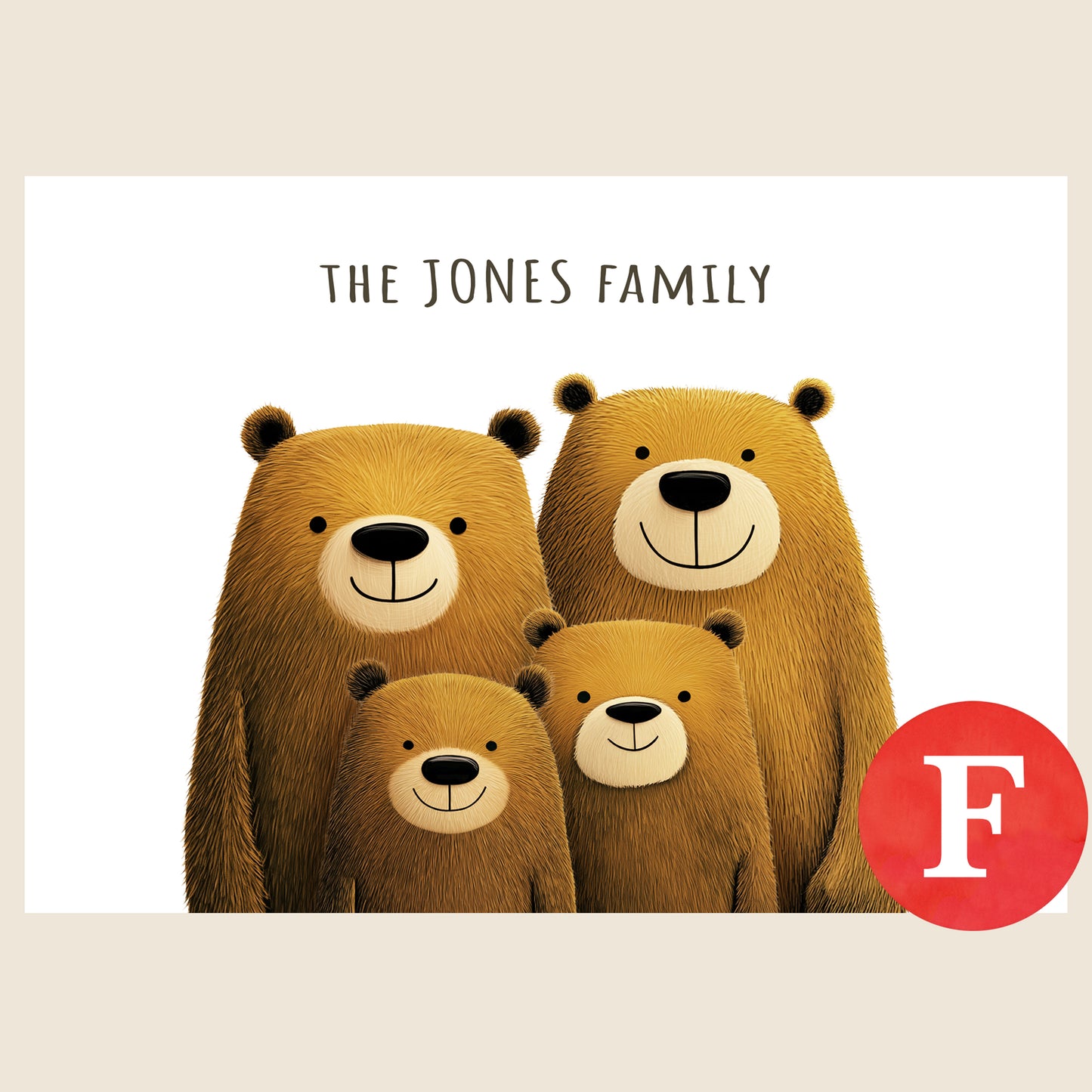 Illustration of two bear cubs with two parent bears