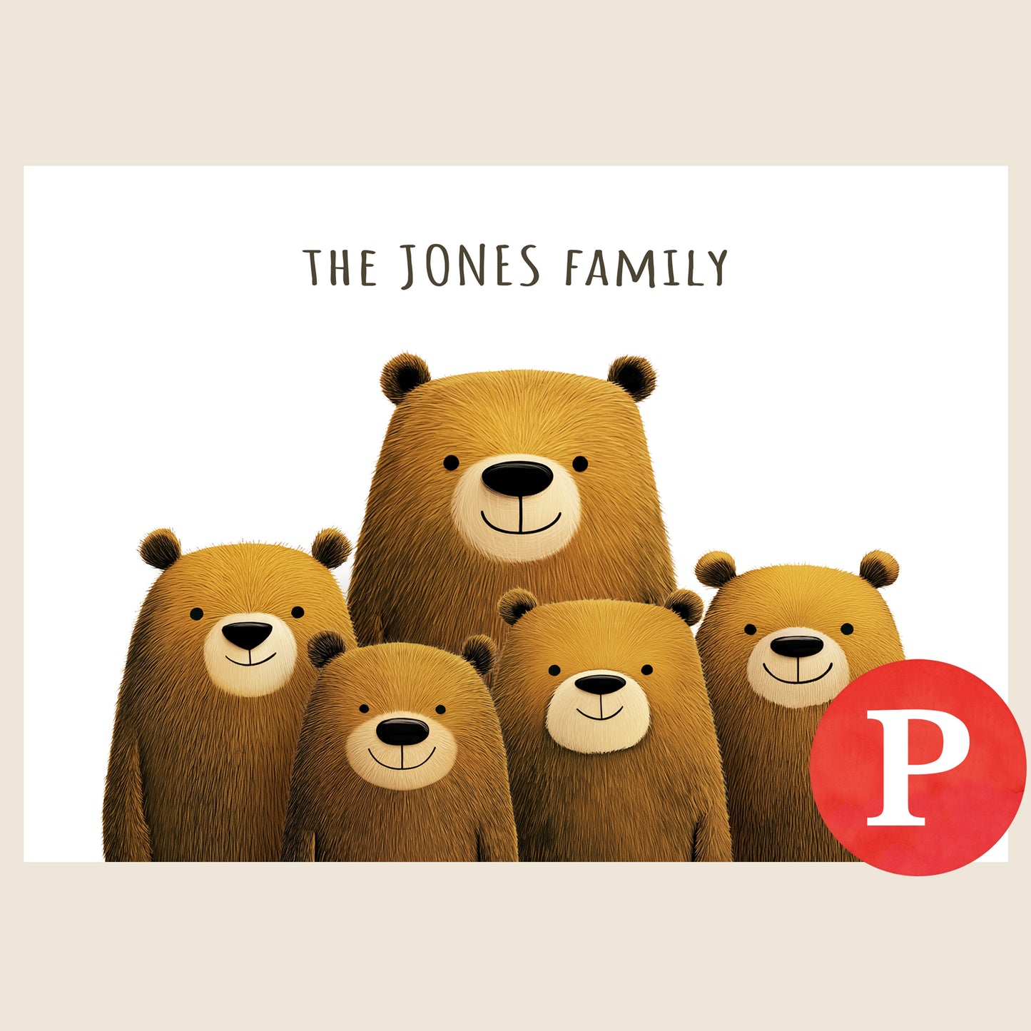 Illustration of four bear cubs with one parent bear