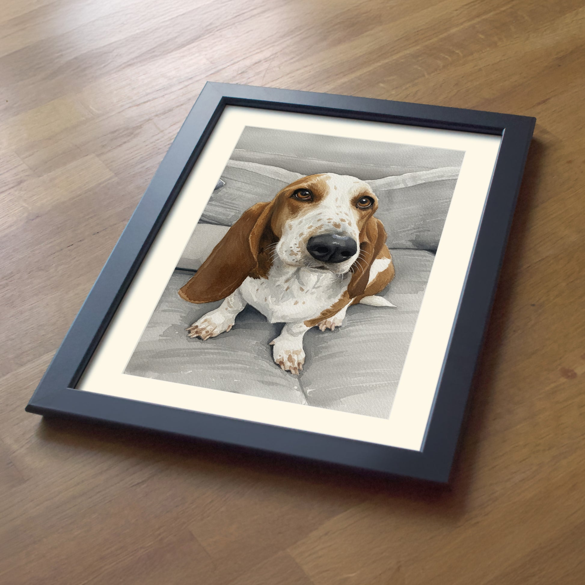 Painting of Pet from Photo on a Table