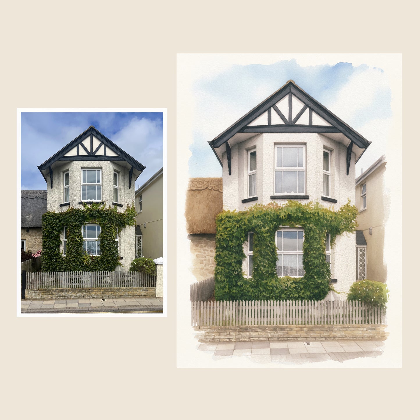 Photo to Painting of House